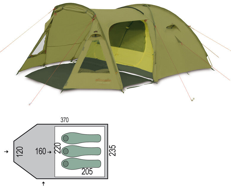 Pinguin Campus 3 Tent, Green