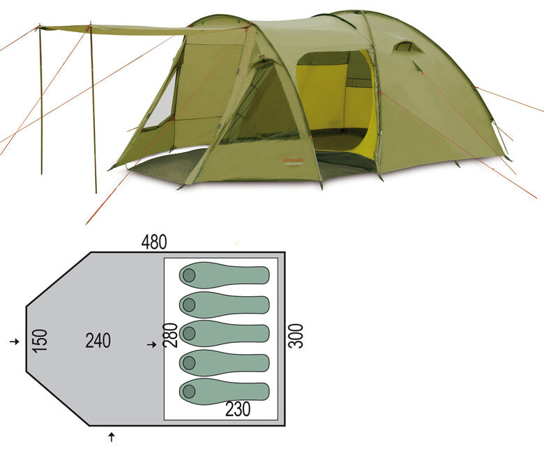 Pinguin Campus 5 Tent, Green