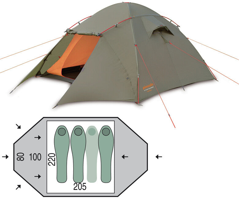 Pinguin Taifun 3 Tent, Khaki