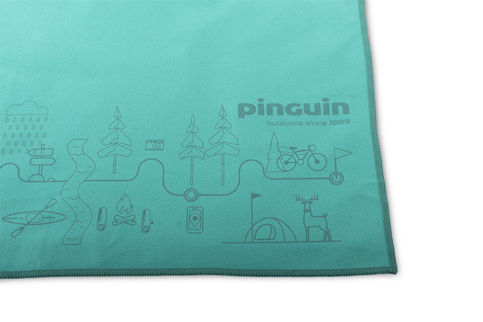 Pinguin Micro Towel Map 75 x 150 cm, Petrol