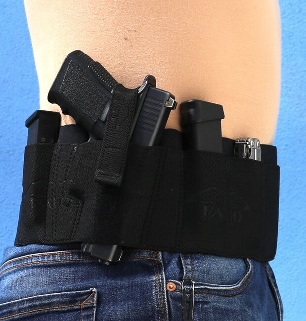 Falco B101 Elastic Belt for Concealed Carry, Black, Left-Handed