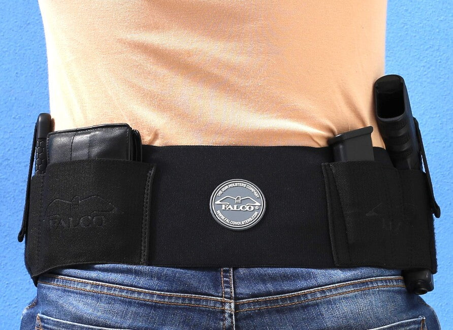 Falco B101 Elastic Belt for Concealed Carry, Black, Left-Handed