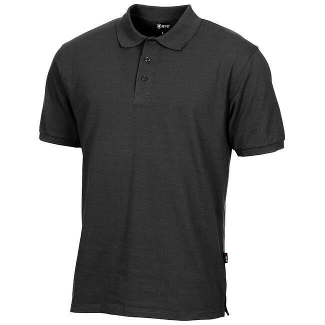 MFH Polo Shirt Short Sleeve, Black