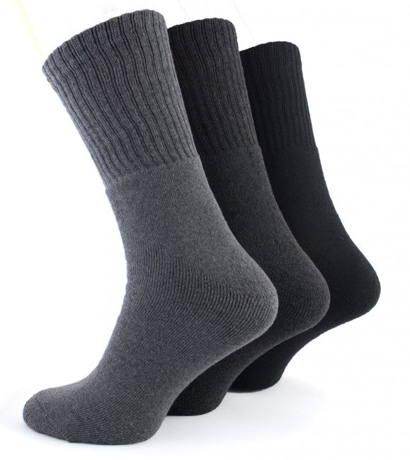 O&T Men's Looken Work Socks 3 Pairs, Black