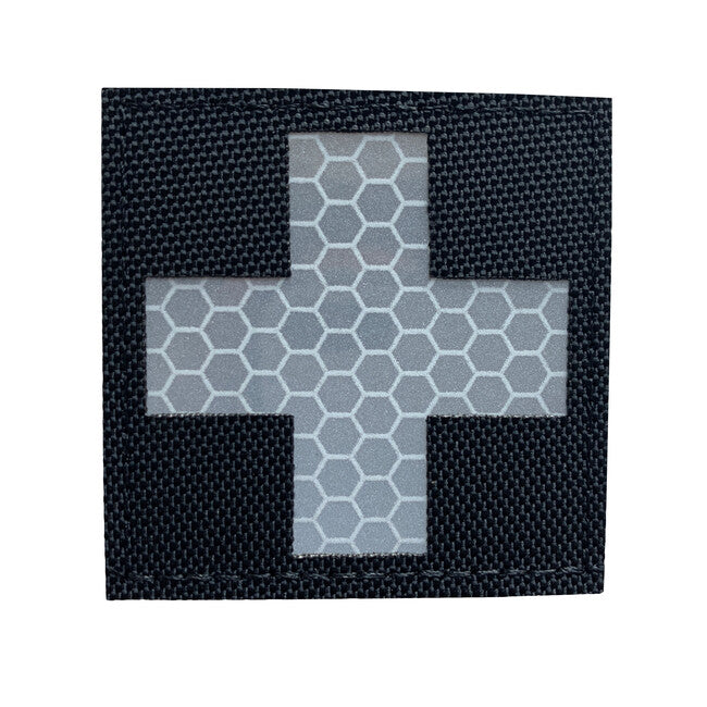 WARAGOD Reflective Fabric Cross Medic Patch, Black and White