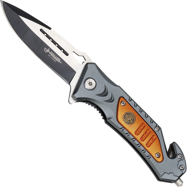 Haller Rescue Pocket Knife, Grey/Orange