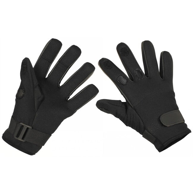 MFH Mesh Neoprene Gloves, Black