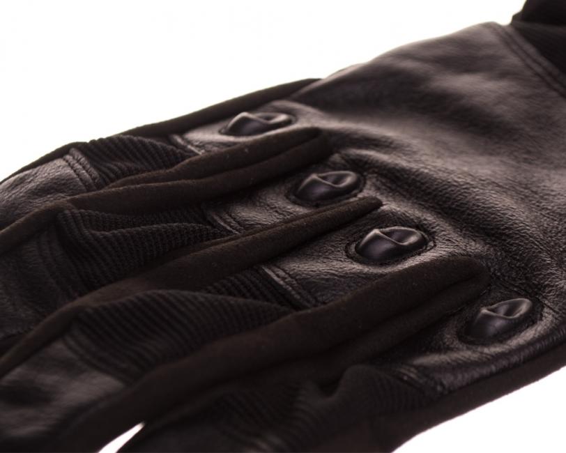 O&T Ouk Leather Protective Gloves, Black