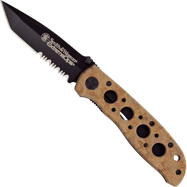 Smith & Wesson Extreme Ops Tanto Pocket Knife, Desert Tan