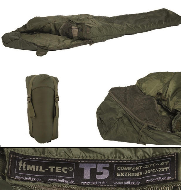 Mil-Tec Tactical T5 spacák, olivový -23 °C