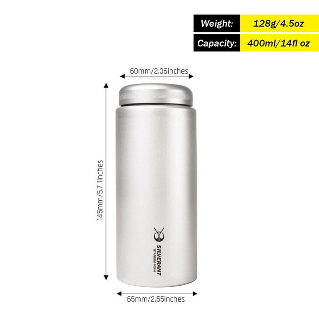 Silverant Titánová fľaša 400 ml s plochým viečkom