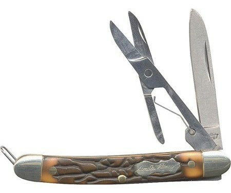 Schrade Uncle Henry 2 3/4" Pocket Knife, 4.4 cm, Staglon Plastic with Scissors