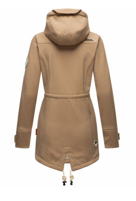 Marikoo ZIMTZICKE ženska zimska softshell jakna s kapuco, Taupe grey
