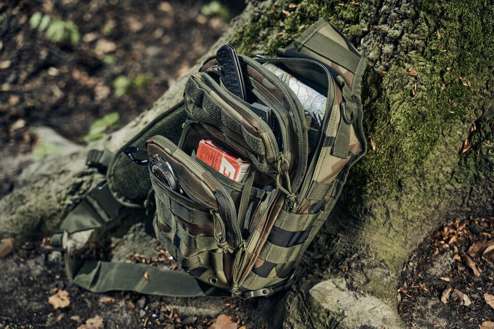 Brandit US Cooper Shoulder Bag, Dark Camo