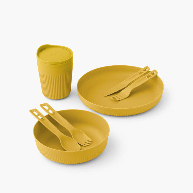 Sea to Summit Passage Dinnerware Set, Yellow, 7-Piece, 1 Person