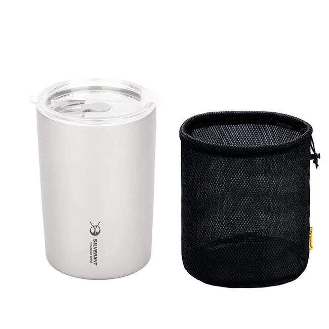 Silverant Double-Wall Titanium Cup with Straw 400ml