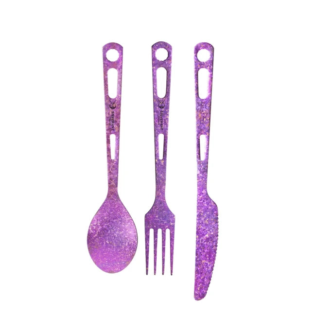 Silverant Titanium Cutlery Set, Purple