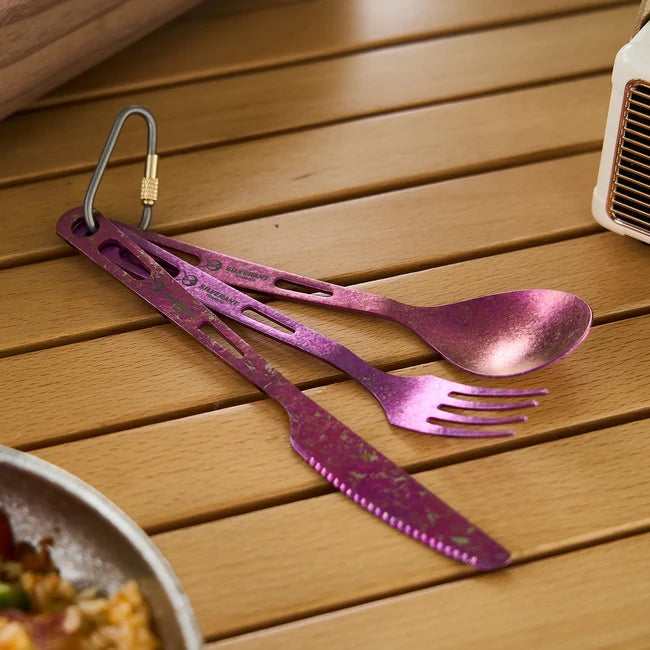 Silverant Titanium Cutlery Set, Purple