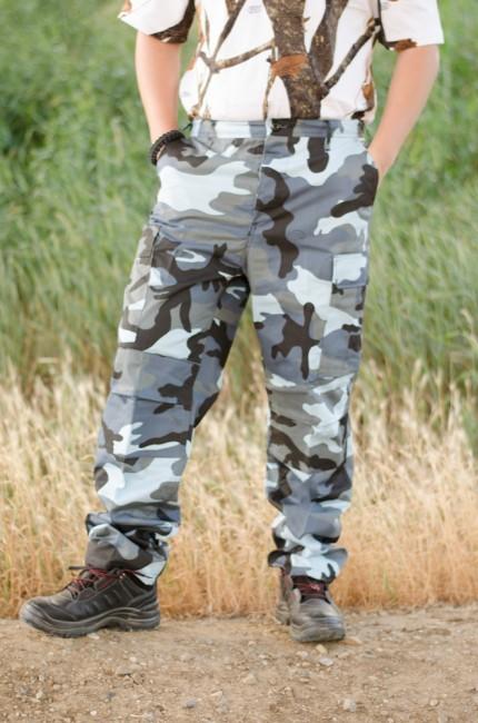 O&T Men's BDU Pants, Skyblue Pattern