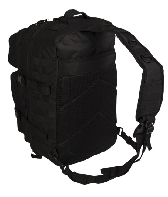 Mil-Tec Assault Backpack Single Strap, Black 29L