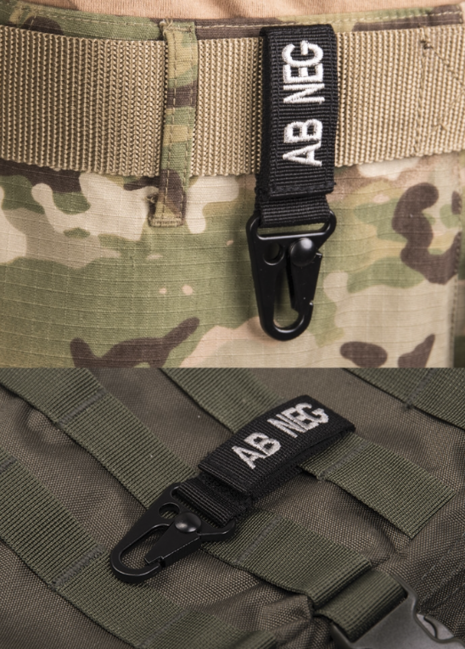 WARAGOD Carabiner Blood Type AB- Negative, Black