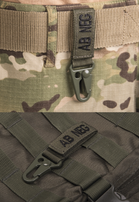 WARAGOD Karabiner Blood Type AB- Negative, Olive