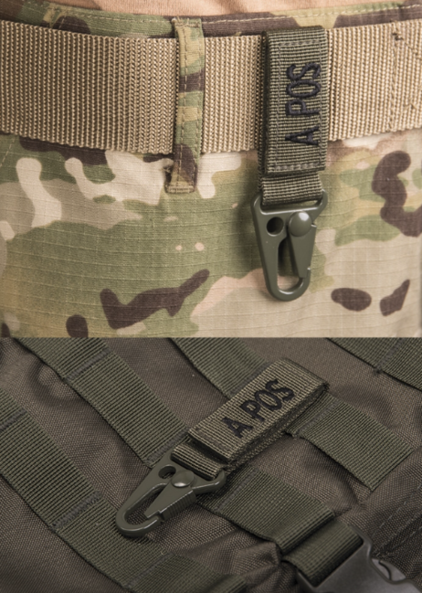 WARAGOD Carabiner Blood Type A+ Positive, Olive