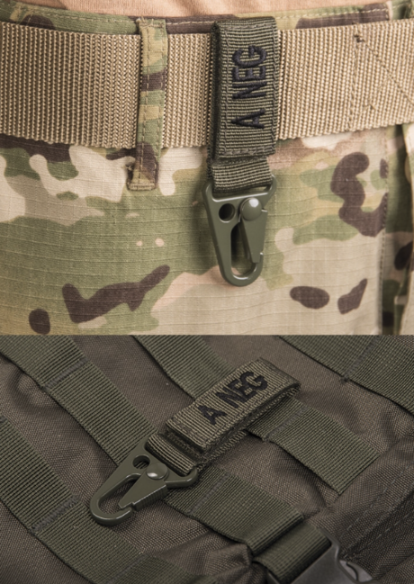 WARAGOD Blood Type A- Negative Carabiner, Olive