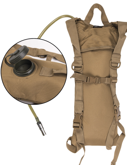 Mil-Tec Hydration Backpack 3L with Straps, Coyote