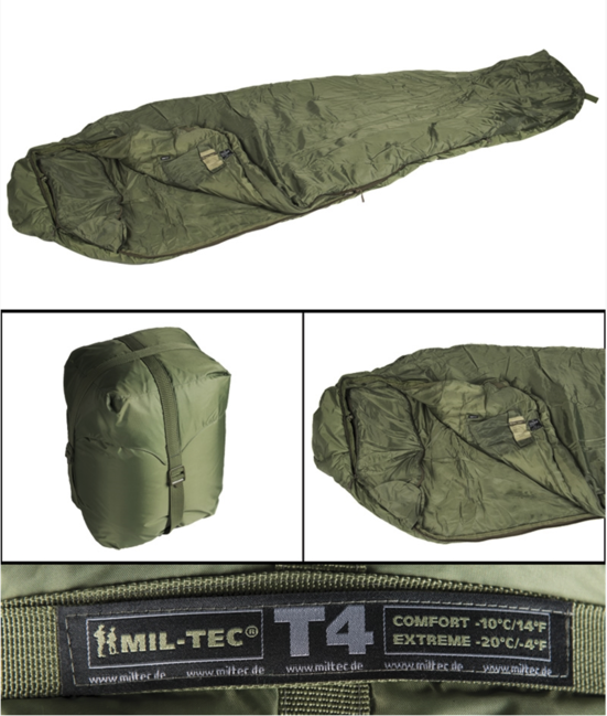 Mil-Tec Tactical T4 spacák, olivový 2/-19 °C