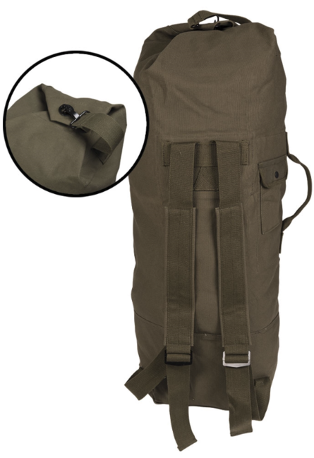 Mil-Tec US Duffle Bag with Two Straps, Black 75L