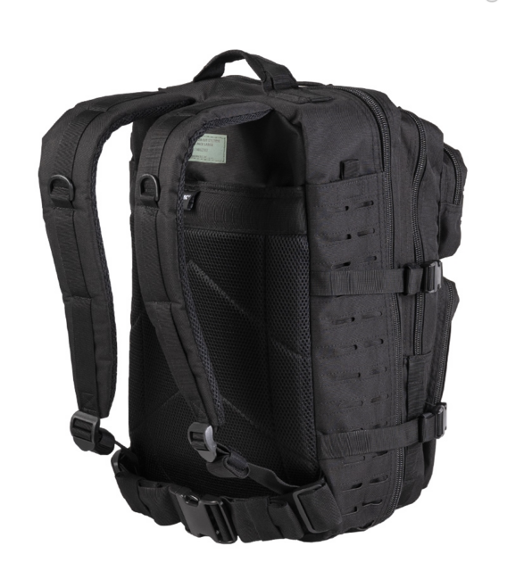 Mil-Tec US Assault Large Laser Cut Backpack, Black, 36L
