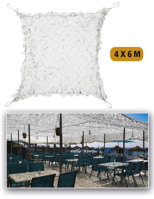Mil-Tec White Net 4x6 'Shadow Tarp' Broadleaf