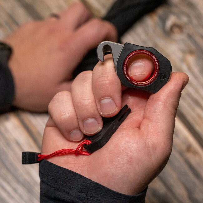 SOG Rapid Rescue Fixed Blade Knife, Black and Red