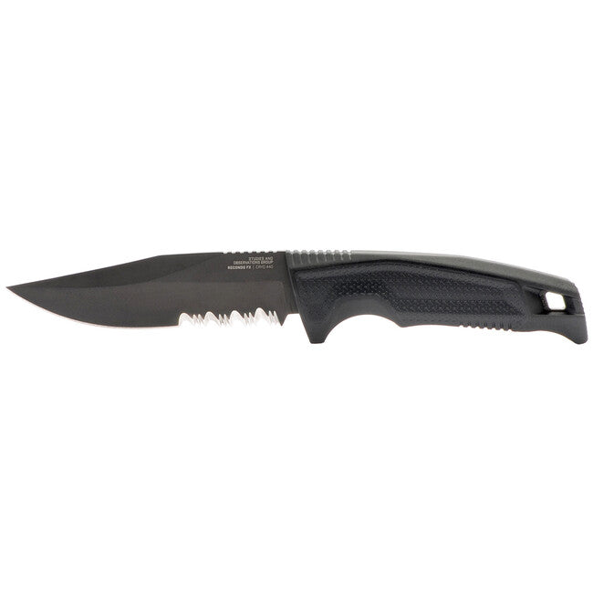 SOG Recondo FX Fixed Blade Knife, Black, Partially Serrated