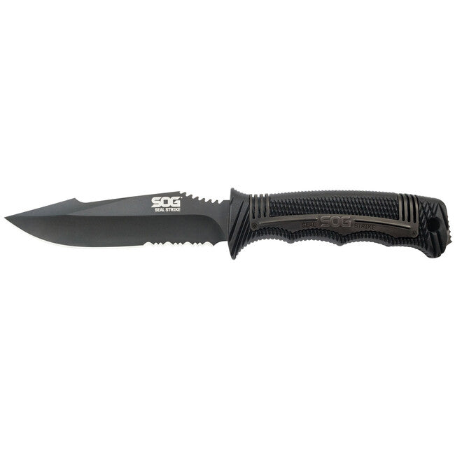 SOG SEAL STRIKE Fixed Blade Knife, Black, Deluxe Sheath