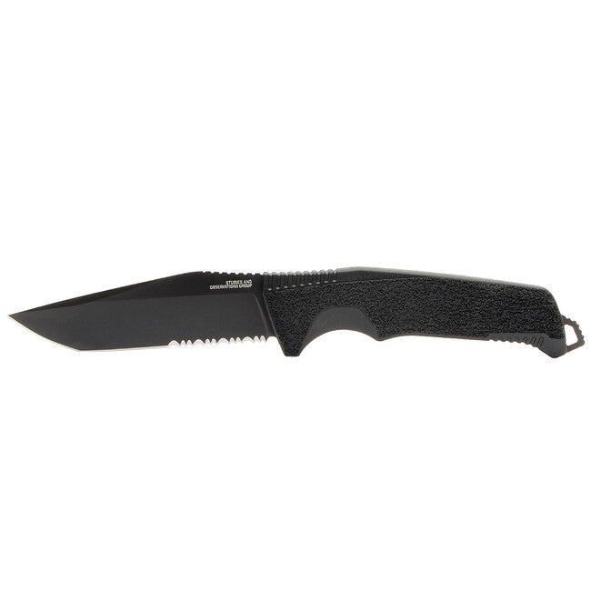 SOG Trident FX Fixed Blade Knife, Blackout, Partially Serrated