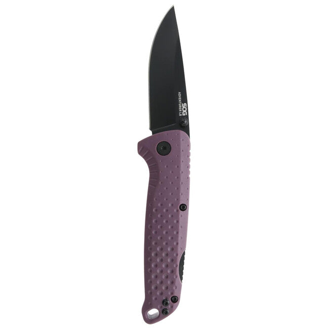 SOG Adventurer LB Folding Knife, Dusk Purple and Black