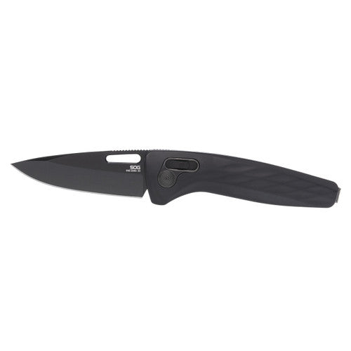 SOG ONE-ZERO XR Folding Knife, Black Aluminum and Black Chrome