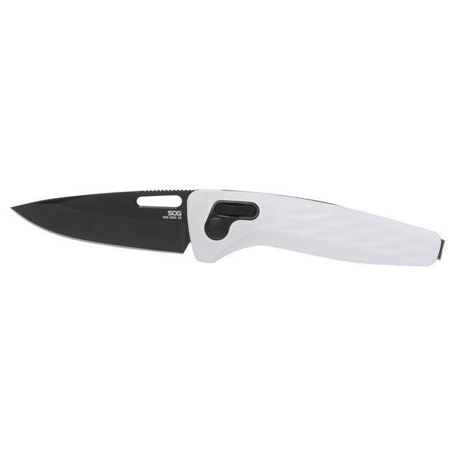 SOG ONE-ZERO XR Folding Knife, White AL & Black Chrome