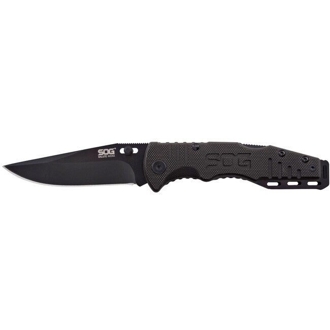 SOG Salute Mini Folding Knife, Black Oxide, G10