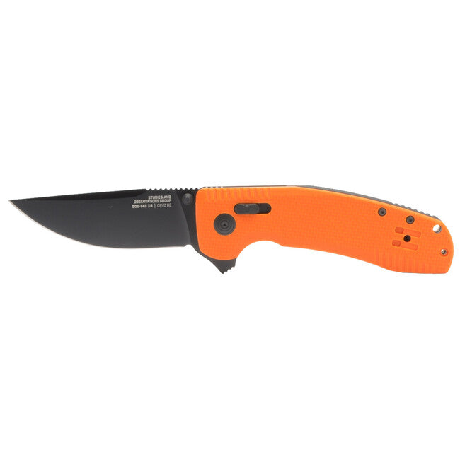SOG TAC XR Folding Knife, Orange - Straight Edge