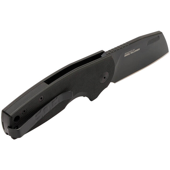 SOG STOUT SJ Folding Knife Cleaver, Black