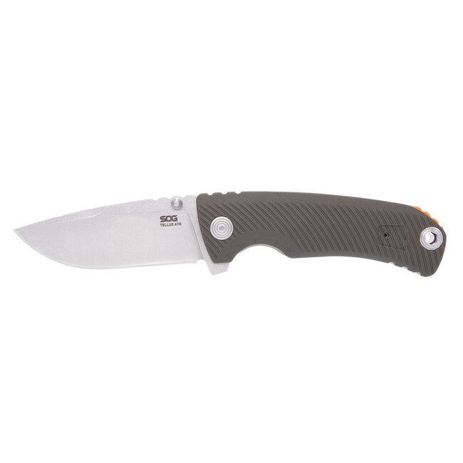 SOG Tellus ATK Folding Knife, OD and Orange