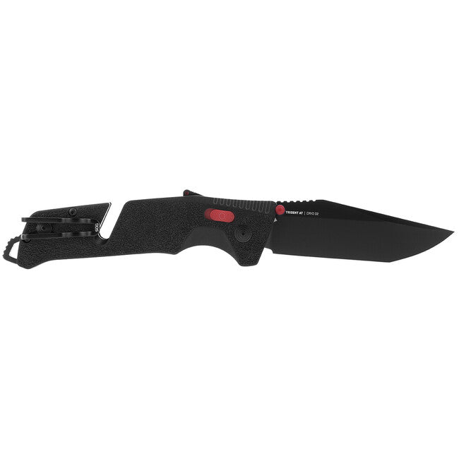 SOG Trident AT Folding Knife, Black & Red, Tanto