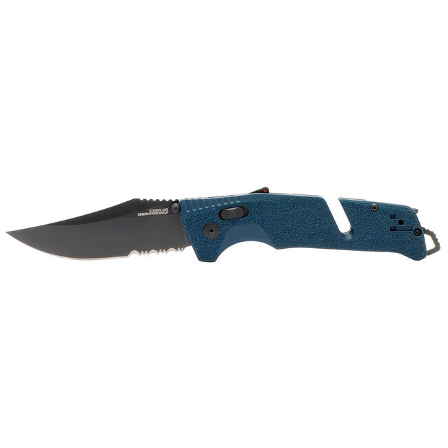 SOG Trident AT Folding Knife, Uniform Blue, Partially Serrated