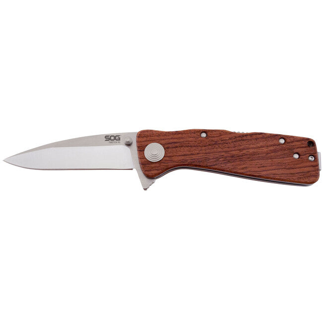SOG Twitch XL Folding Knife, Wood Handle