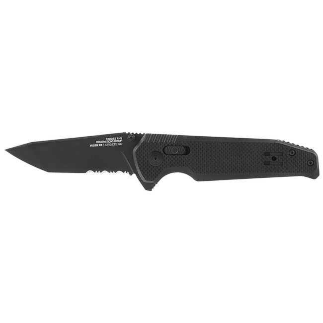 SOG Vision XR Folding Knife, Black, Partially Serrated