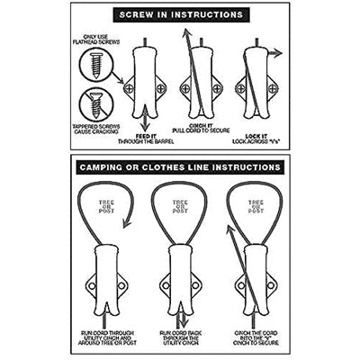 Speed Cinch Rope Holder Utility Black 2 pcs