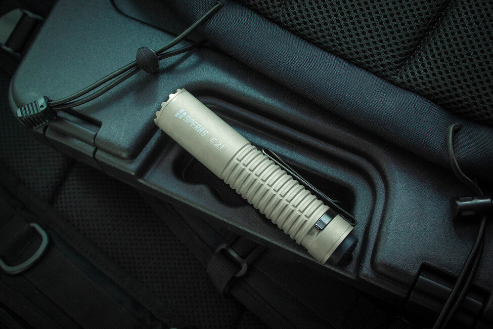 Speras Tactical Rechargeable Flashlight E21, Titanium